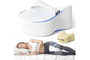 Forcanby Memory Foam Leg Pillow for Side Sleepers - Relax from Sciatica, Back, HIPS, Knees, and Joints - Removable and Washable Cover - Perfect for Pregnancy and Nursing (White-Extra Soft)