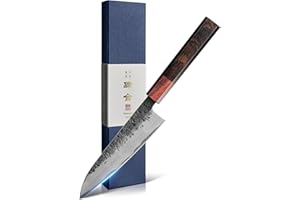 Kanngou 5 Inch Petty Paring Knife, AUS-8 Alloy Steel Japanese Kitchen Utility Knife with Ebony and Red Sandalwood Handle, Fru