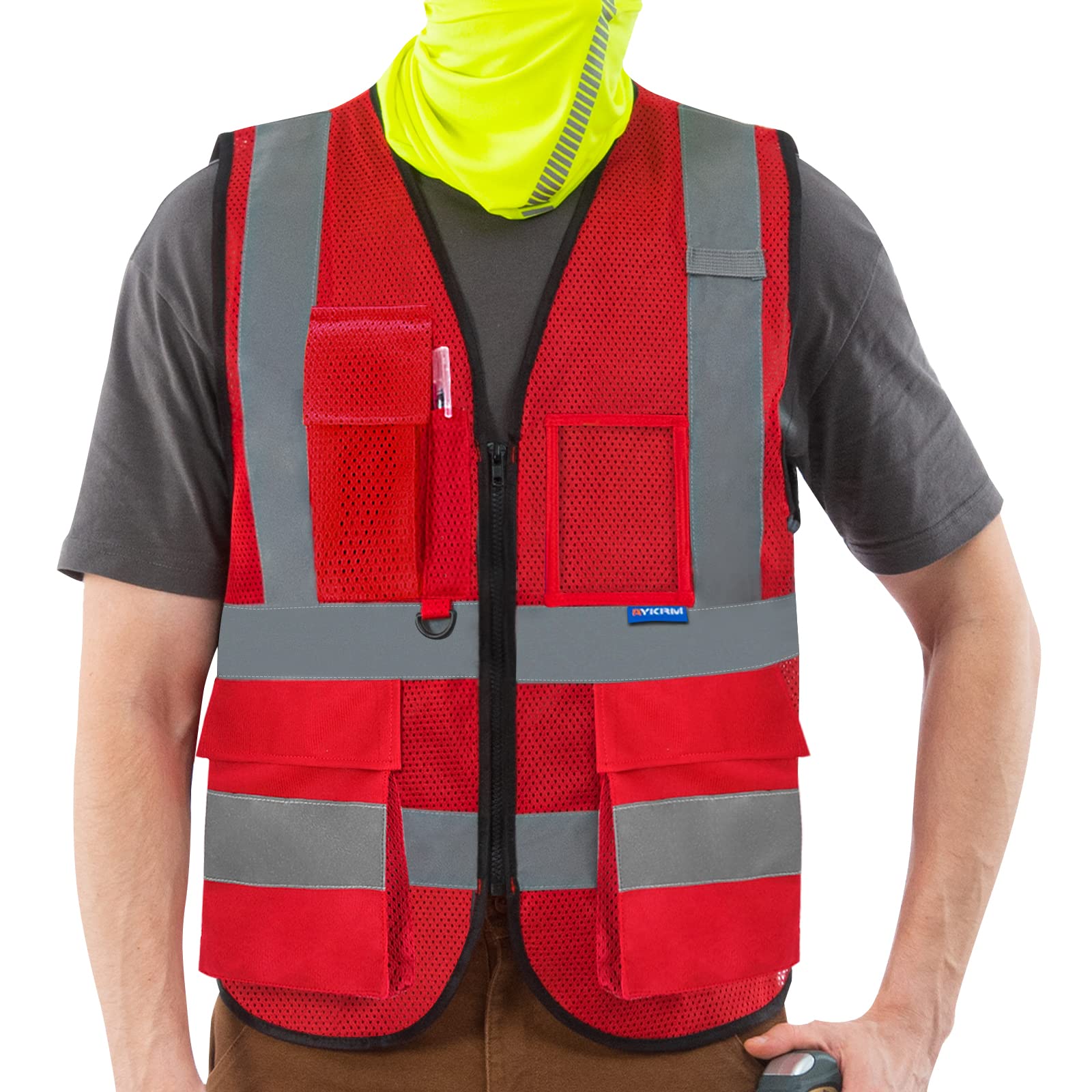 SMALL RED high viz Class 2 hi vis Zipper Front MESH High Visibility vest Hi Vis Executive Vest Waistcoat — image 1