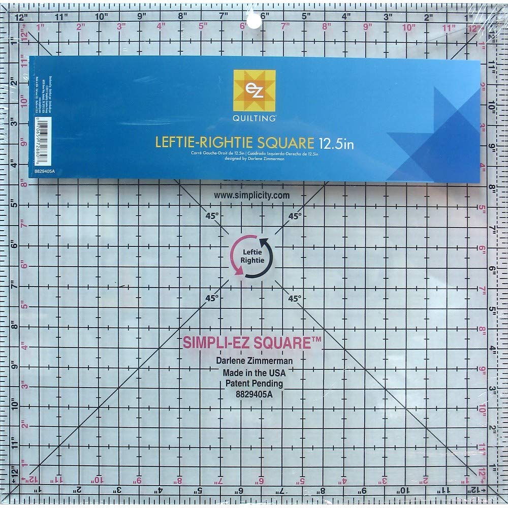 Simpli-EZ 8829405 12-1/2-inch by 12-1/2-inch Square Sewing and Quilting Tool, White