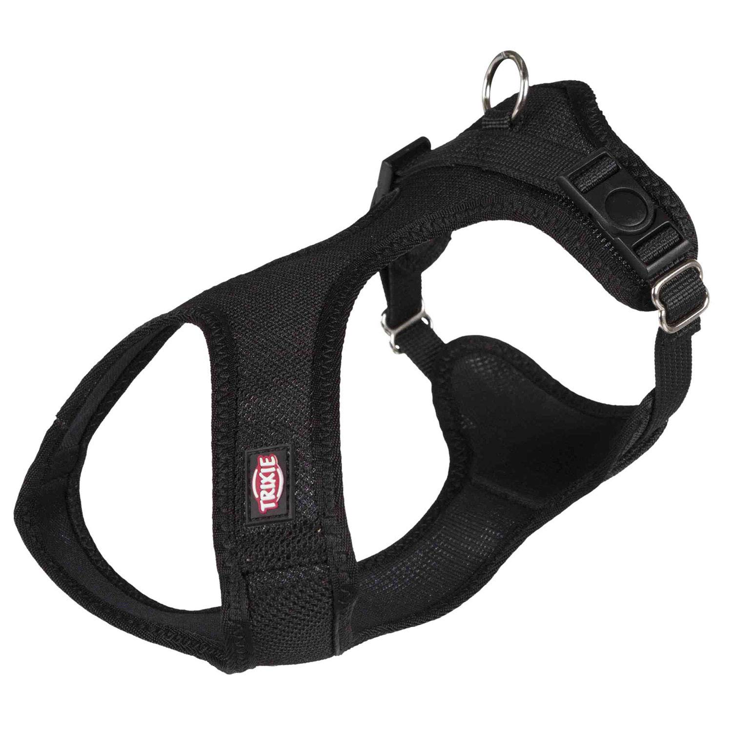 TRIXIE comfort soft touring harness size S: chest circumference 13–19.7 inches/0.8 inches in black – padded dog harness for jogging with infinitely adjustable belly strap for small dogs, 16271