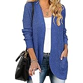 MEROKEETY Womens Long Sleeve Open Front Cardigans Chunky Knit Draped Sweaters Outwear