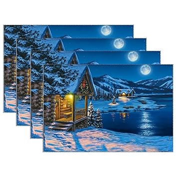 Amazon Com Placemats For Dinner Table Blue Mountains Moons