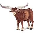 Safari Ltd. Watusi Bull Figurine - Detailed 6" Plastic Cow Figure - Educational Farm Animal Toy for Boys, Girls, and Kids Ages 3+
