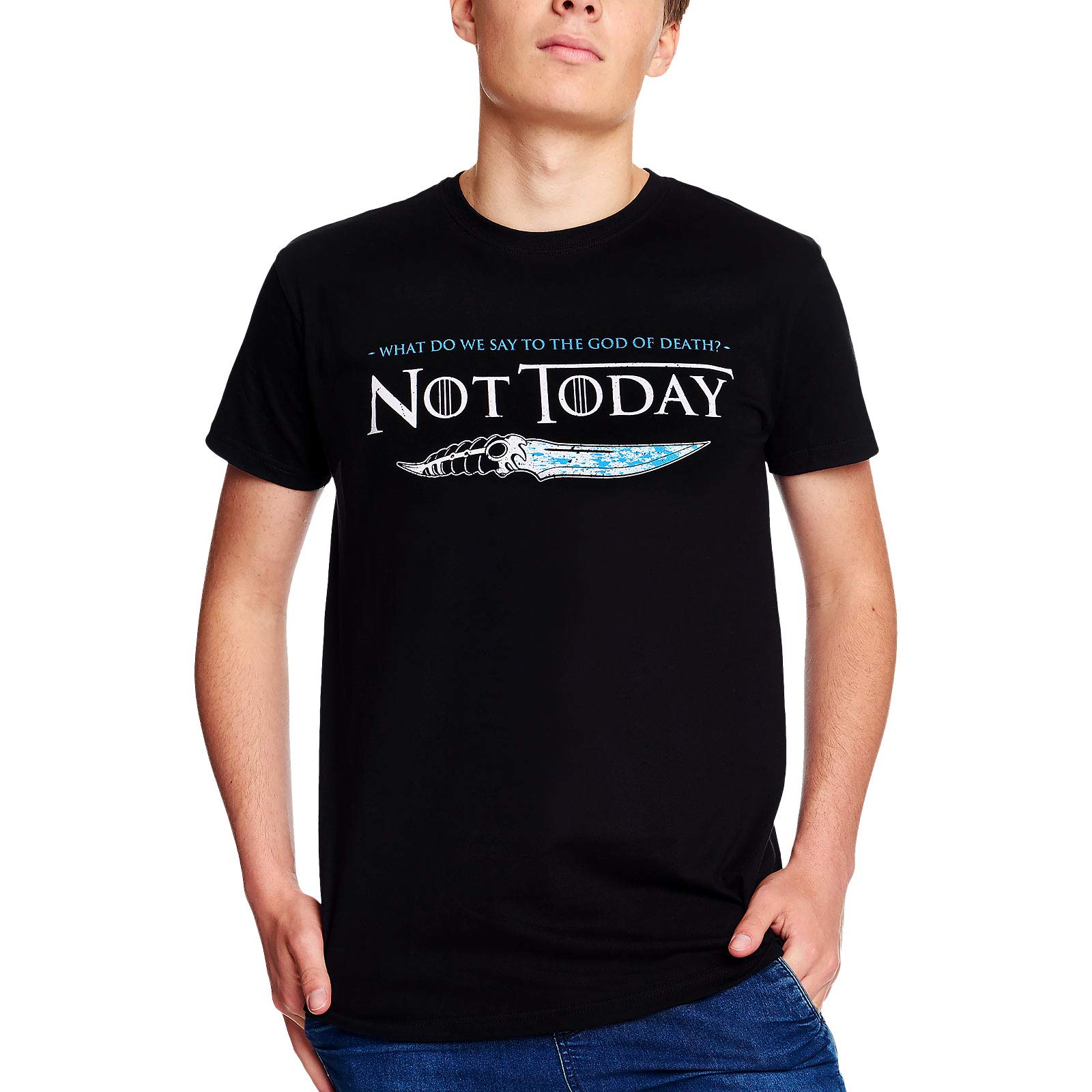 Elbenwald Not Today Men's T-Shirt for Game of Thrones Fans Cotton Black - XXXL