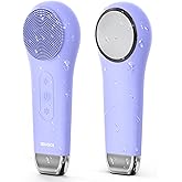 EZBASICS Facial Cleansing Brush face Scrubber Waterproof Face Scrub Brush for Men & Women Rechargeable Face Brushes for Facial Electric Silicone Face Scrubber Cleanser Brush 1 Pack+3 Modes Violet