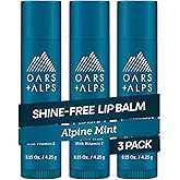 Oars + Alps Clear Lip Balm for Men & Women, Ultra Hydrating Lip Care Infused with Vitamin E, Moisturizing, Nourishing, Paraben, Sulfate, Alcohol & Shine Free, Alpine Mint Scent, 0.45oz, 3pk
