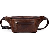 Leather Fanny Pack Crossbody Bag (10x6x2) Hands-Free Sling Bags With Adjustable Straps