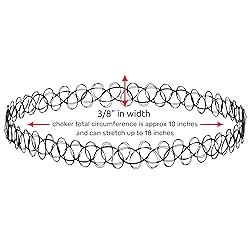 BodyJ4You 2PC Tattoo Choker Necklace - 90s Choker