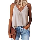 miduo Womens V Neck Strappy Tank Tops Loose Casual Sleeveless Shirts Blouses