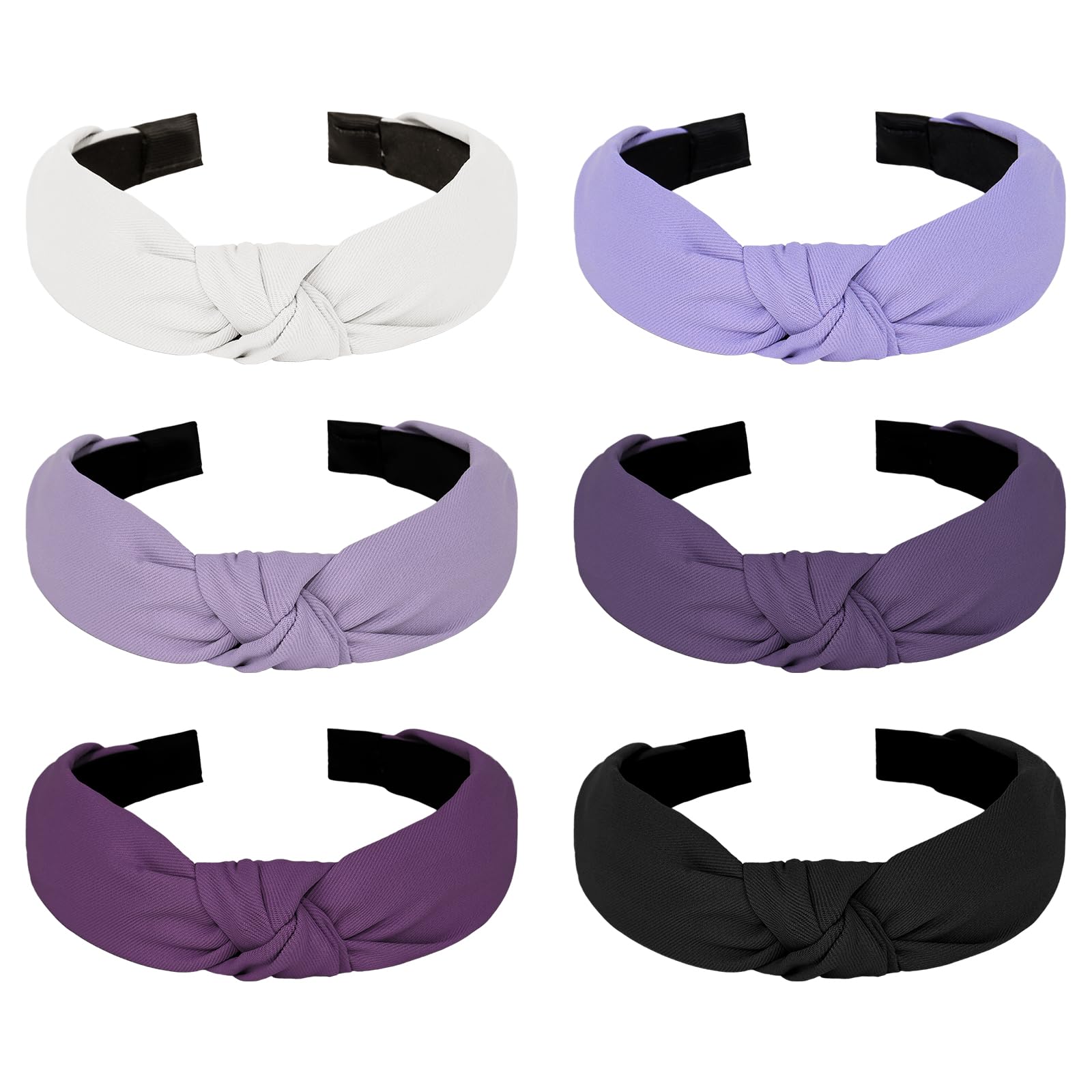Photo 1 of Amariver Knotted Headband for Women Non-slip Head Bands Top Knot Headbands Solid Colors Purple Headbands Fashion Hair Accessories for Women Girls