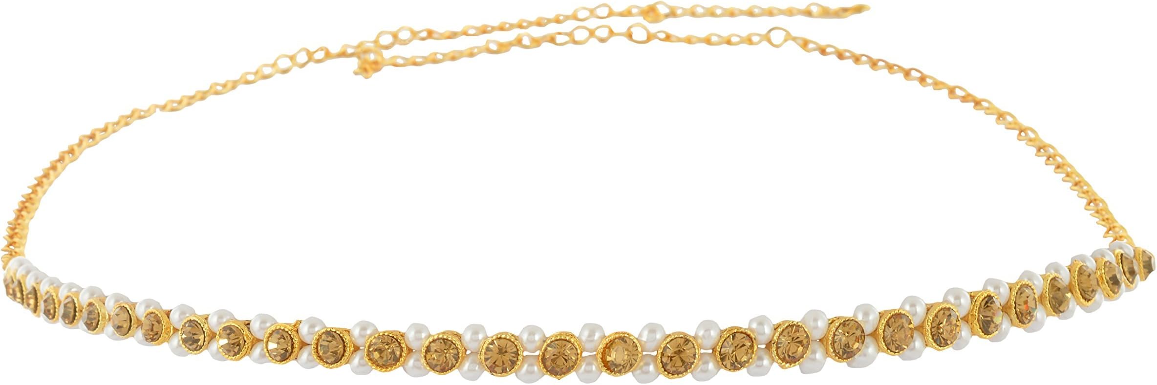 Handicraft KottageGold Metal with Stone Belly Chain for Women, Girls (HK-BLCA-20172)