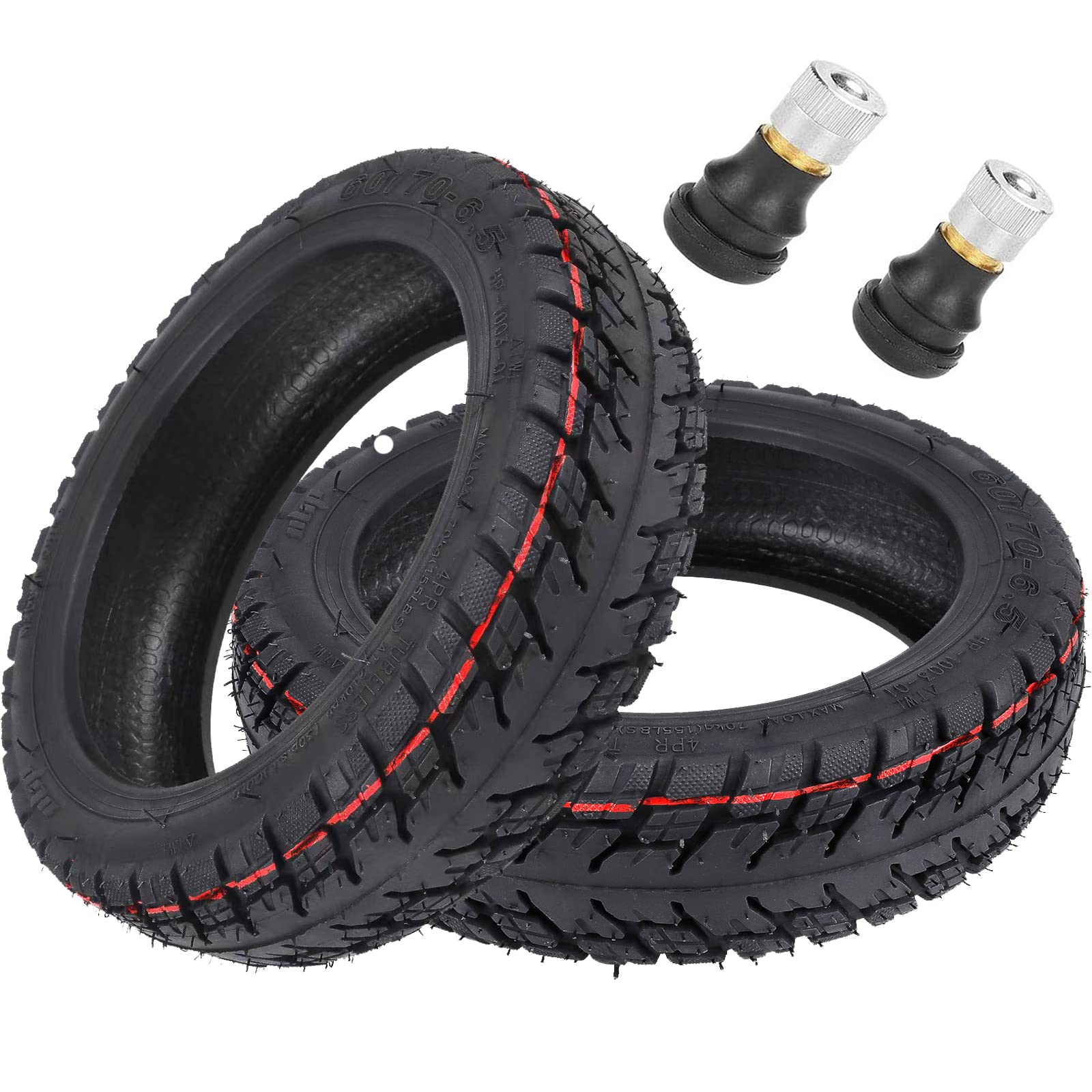 60/70-6.5 Offroad Tyres for Ninebot Max G30 Scooter, Non-Slip Tubeless Tyres, Thickened Rubber Tyres (2 Pieces)