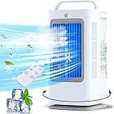 XAMATTS Portable Air Conditioners, 1700ml Evaporative Air Cooler with Remote, 120° Oscillating Mini Air Conditioner Portable 