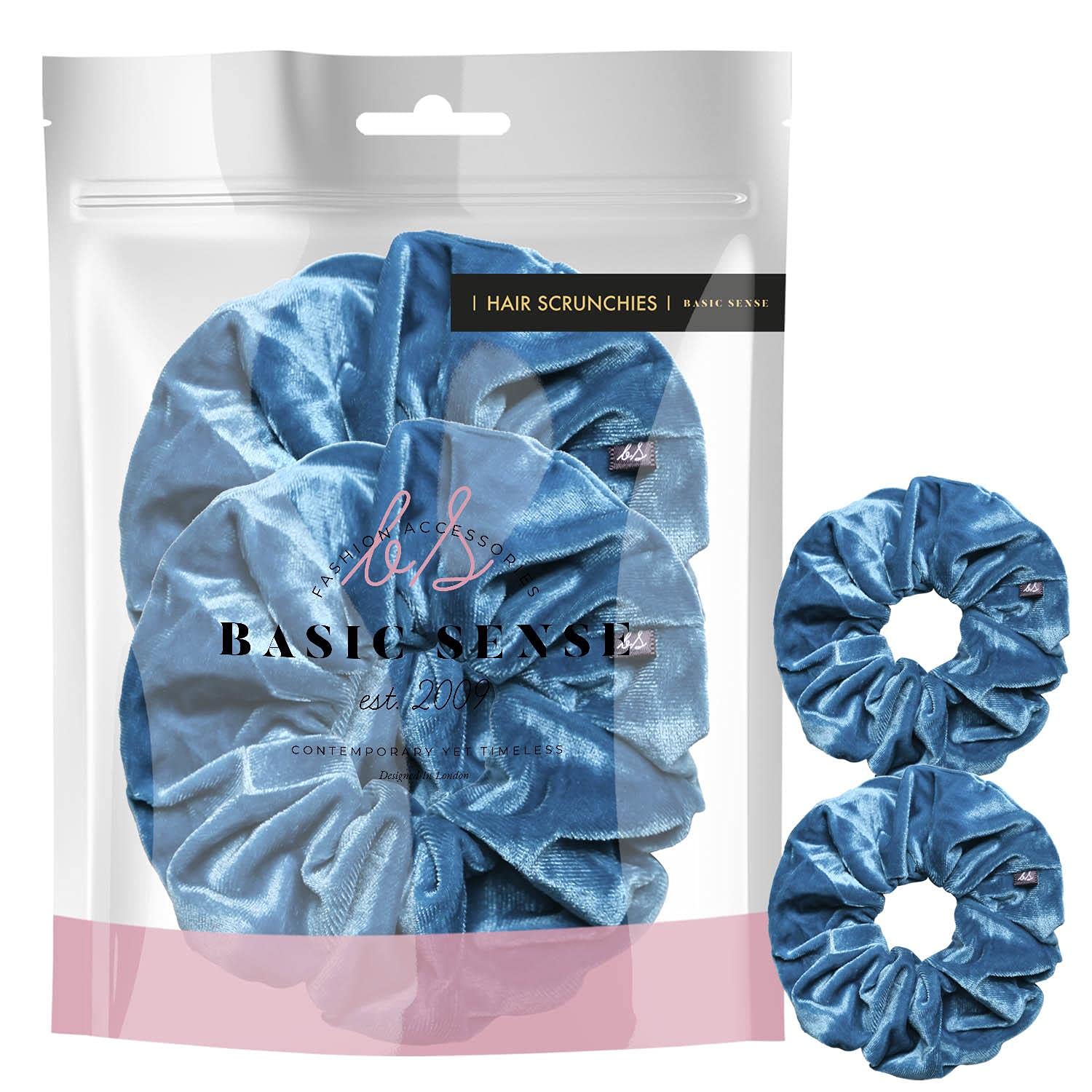 Velvel Scrunchie, Turquoise 2pcs