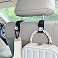 MaPctSy Car Hooks for Purses and Bags Cute Panda Car Seat Headrest Hook Hanger, Universal Vehicle Storage Animal Seat Back Holder (2pcs Panda Head)