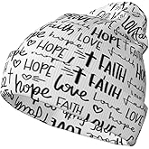 Christian Jesus Cross Slouchy Beanie Hats for Men Women Winter Knit Warm Beanies Skull Cap Stocking Cross Hat