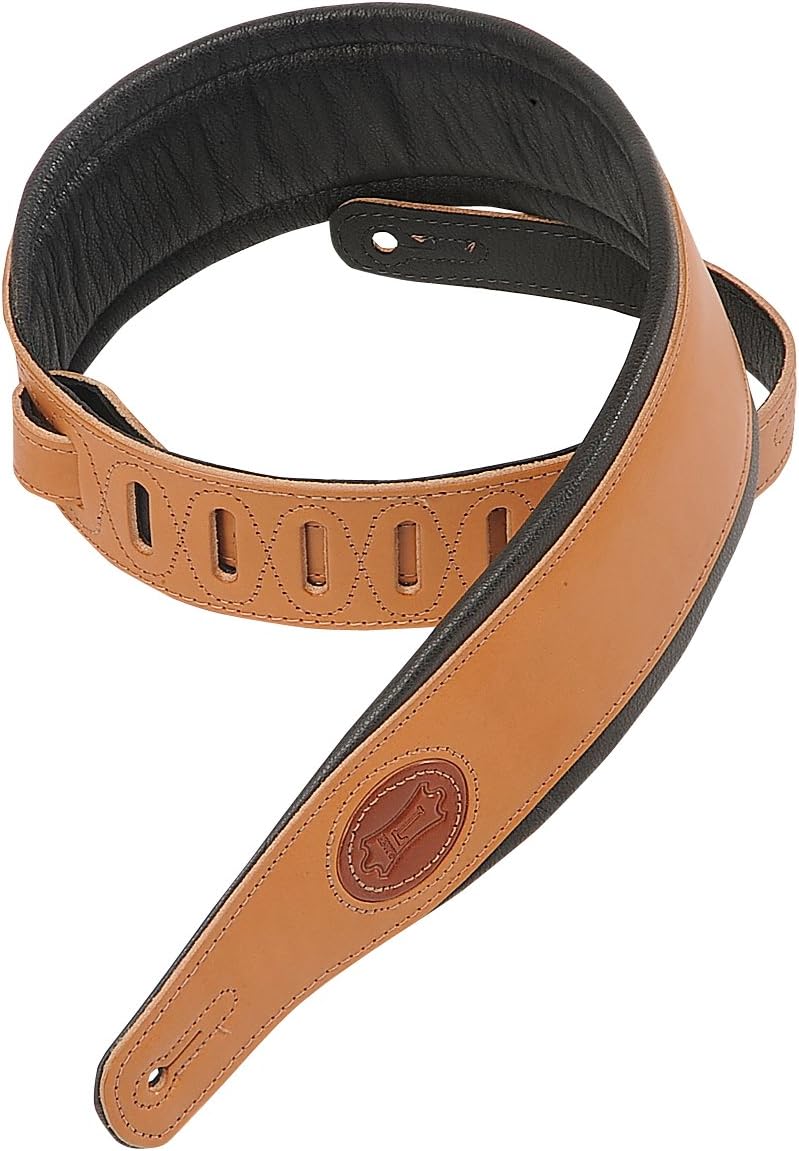 Levys Leathers Mss1-rus - Correa para guitarra (piel), color marrón y rojo