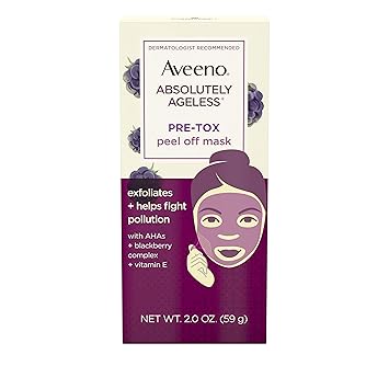 Download Amazon Com Aveeno Absolutely Ageless Pre Tox Peel Off Antioxidant Face Mask With Alpha Hydroxy Acids Vitamin E Blackberry Complex Non Comedogenic Paraben Phthalate Free 2 0 Oz Beauty Yellowimages Mockups