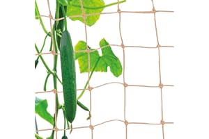 Miuezuth Plant Support Netting - Biodegradable Natural Jute Net for Garden Climbing Vining Plants Cucumber, Vine, Fruits & Vegetables Tomato (6.6 Ft x 9.8 Ft, 3.9 Inch Squares)