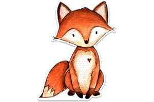 LOVINPARTY Woodland Animals Cutouts, 40inch Bear Deer Fox Shape, Stand Up Foam Board for Woodland Party Backdrop or Baby Shower Birthday Decorations (Fox)