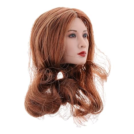 Baoblaze 1 6 Short Curly Hair Head Sculpture Sculpt Rubber For 12