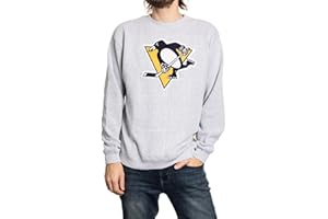 Calhoun NHL Surf & Skate Unisex Cabin Crew Neck Sweater with Premium Cotton Blend & Frayed Team Logo Crest