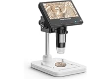 Elikliv EDM4 4.3" Coin Microscope, LCD Digital Microscope 1000x, Coin Magnifier with 8 Adjustable LED Lights, PC View, Window