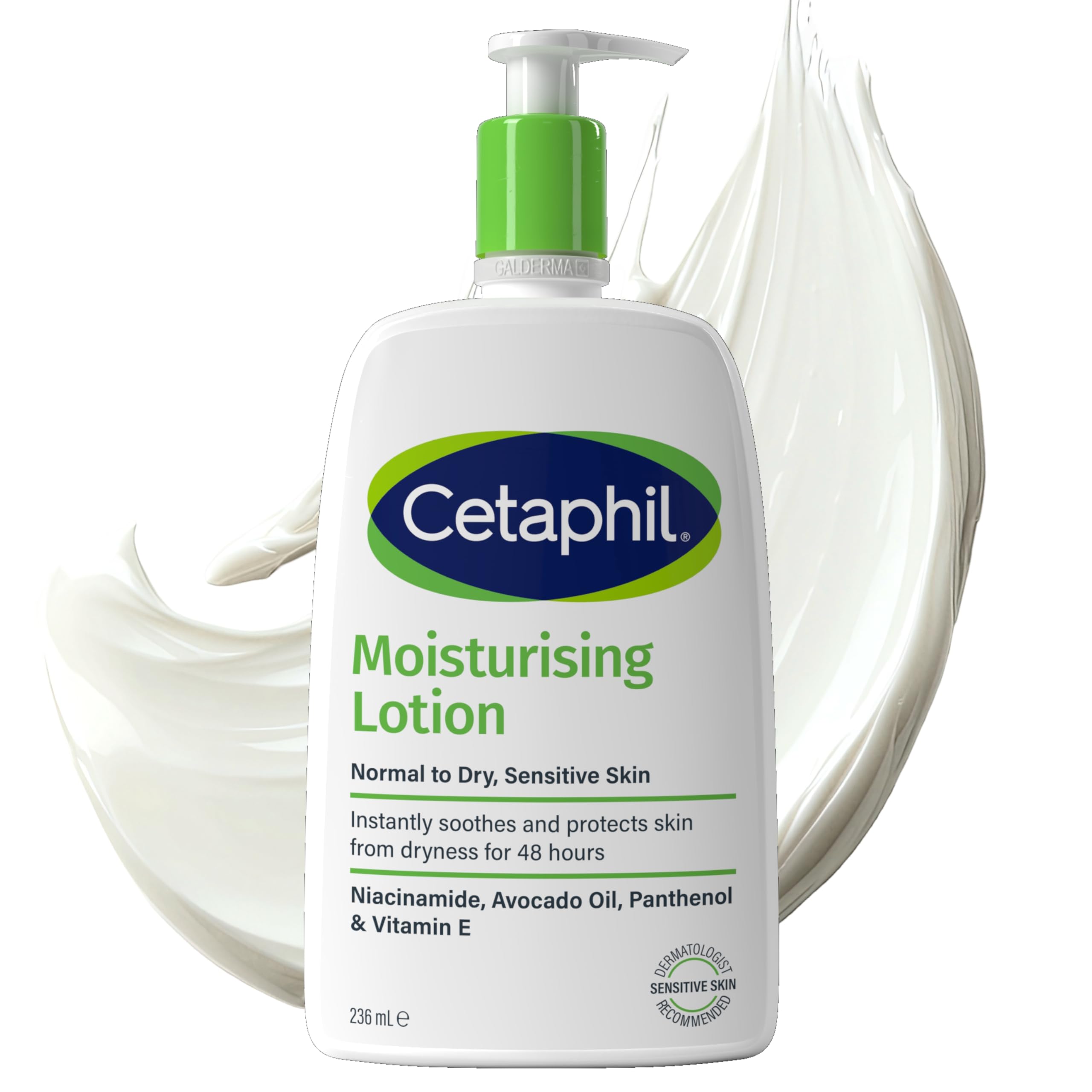 Cetaphil Moisturising Lotion, 236ml, Face & Body Moisturiser, For Normal To Dry Sensitive Skin, With Niacinamide, Packaging May Vary