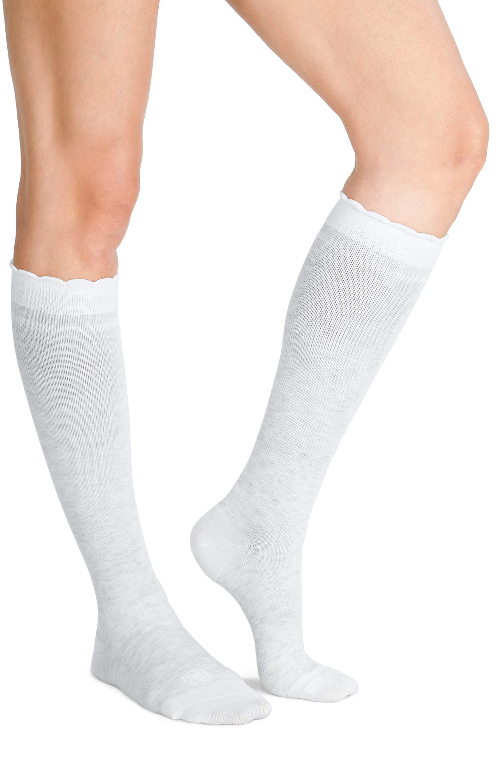 Belly Bandit Ladies Compression Socks Dove White (Shoe Size 5.5 - 8.5)