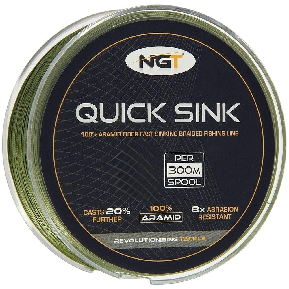 NGT Spool Of 'Quick Sink' Moss Braid - Green, 25 lb