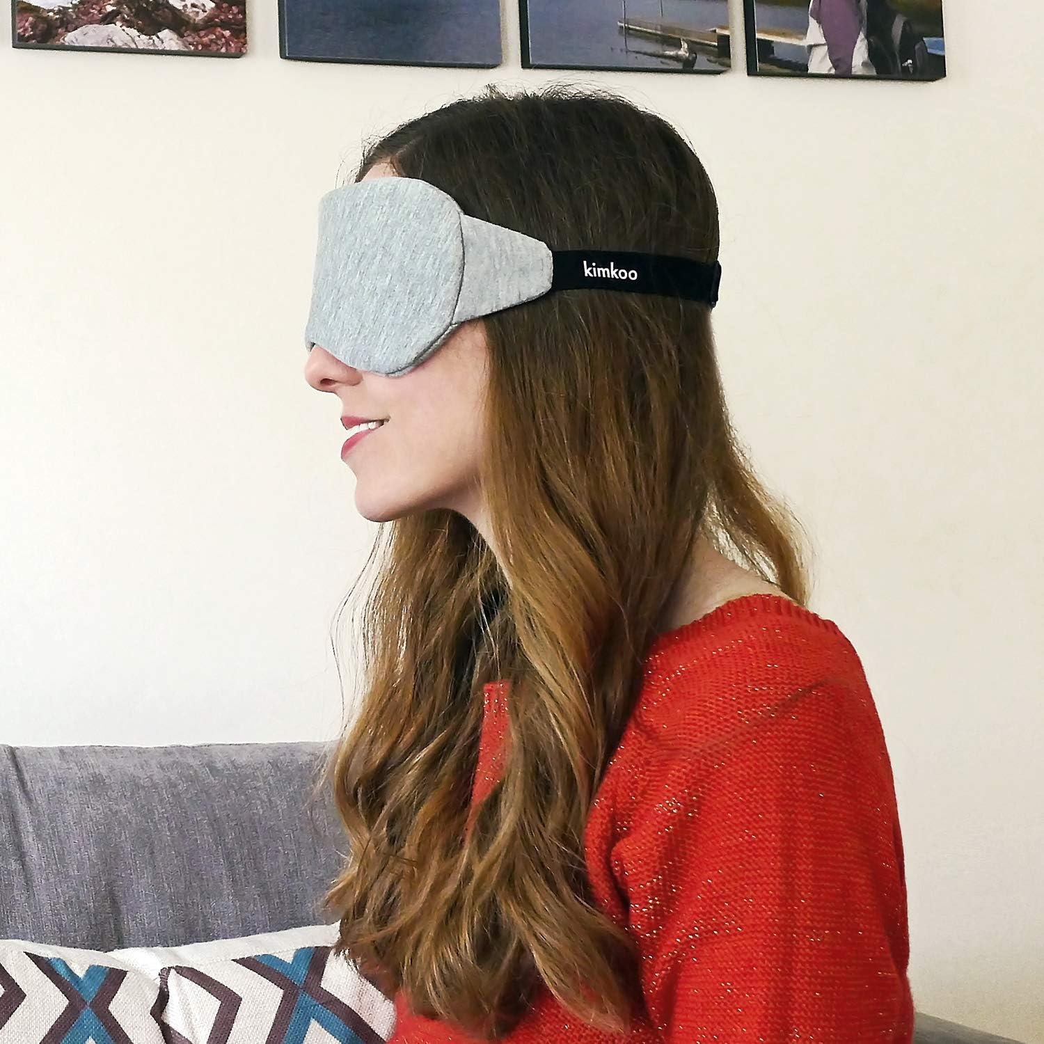 Kimkoo Cotton Sleep Mask-Sleeping Mask Blocking Out Light Perfectly for Women and Men, Soft and Comfortable Night Eye Mask for Sleeping , Blindfold for Travelling, with Pouch, 2 Pack,Black and Gray: Health & Personal Care