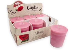 SHORTIE'S CANDLE COMPANY Rose Petals Soy Votive Candles - Scented with Natural Fragrance Oils - 6 Pink Natural Votive Candle Refills - Flower & Floral Collection