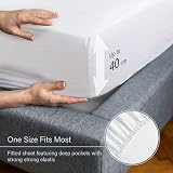 LuxClub Double Fitted Sheet 40cm Deep Pocket Soft Microfiber White view 2