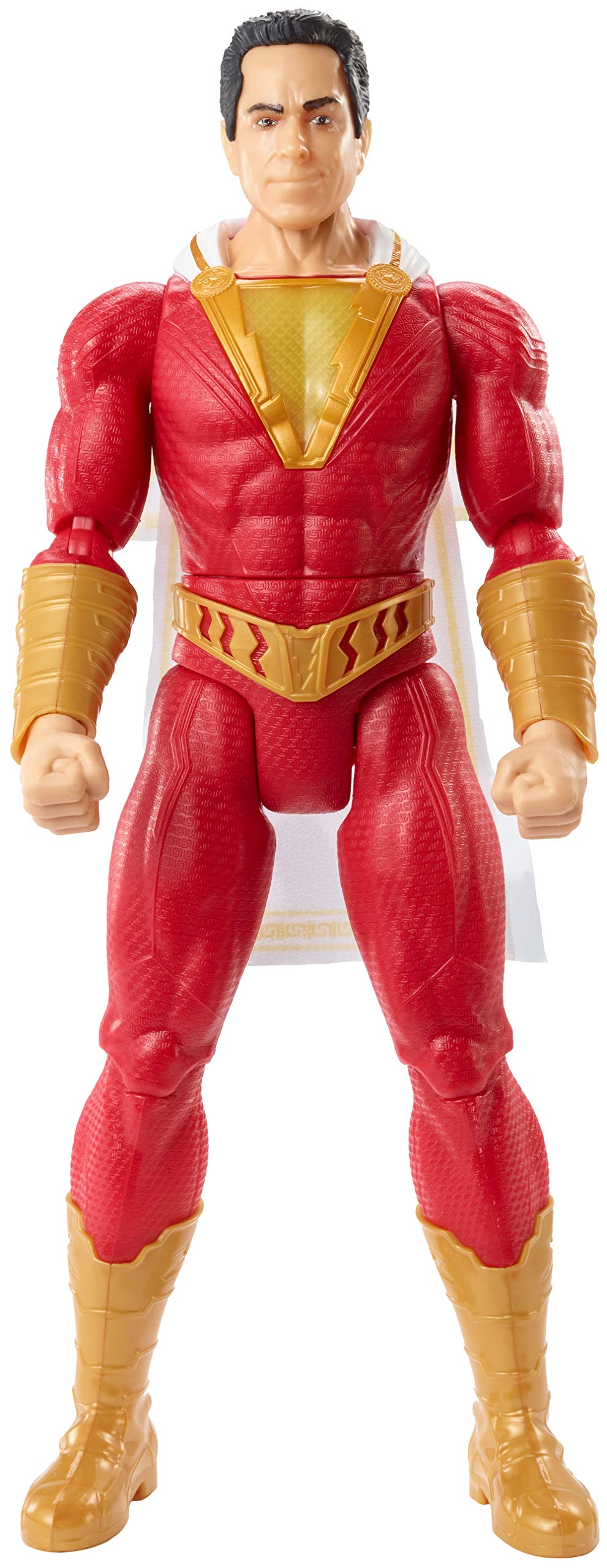 Fisher-Price GGY38 DC Comics Thunder Punch Shazam Movie Action Figure with Lights and Sounds, 12” Scale, Projectile Firing Weapon, Multicoloured