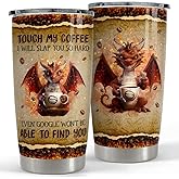 SANDJEST Funny Dragon Tumbler 20oz Stainless Steel Insulated Tumblers Coffee Travel Mug Cup Gift for Men Women Coffee Lovers Gifts for Birthday Christmas