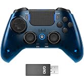 QRD Spark N7 2.4Ghz Wireless Controller for PS4/PS3/PC | Hall effect,Dual-Stage Triggers,Macro,4 Programmable Back Buttons,Turbo Control,3.5mm headset jack, microphone,RGB
