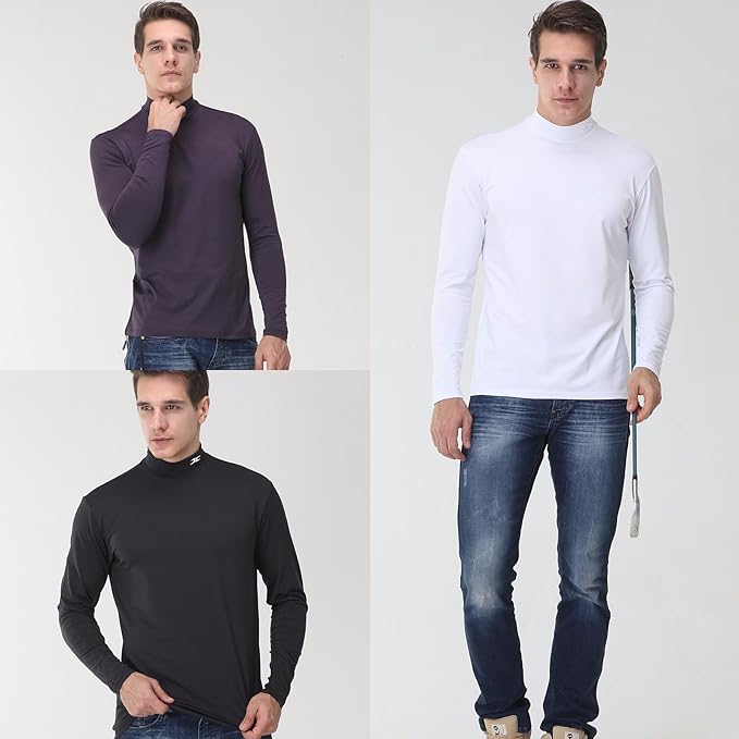 mens thermal mock turtleneck