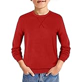 Haloumoning Boys Sweater Kids Casual Crewneck Long Sleeve Pullover Tops Fall Fashion Clothes 5-14 Years