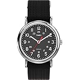 Timex Weekender 38mm Unisex Analog Watch | INDIGLO Backlight | Adjustable Durable Nylon Fabric Slip Through Strap | 24 Hour Time