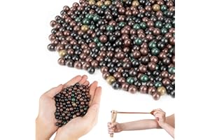 14.4OZ Slingshot Ammo - Sukh Sling Shot Ammo Balls Biodegradable Professional Slingshot Ammo Balls for Shooting and Hunting Target Practice, Black, Dark Red, Yellow, Green