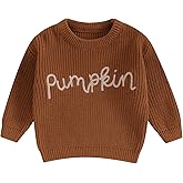 Infant Newborn Baby Boys Girls Halloween Embroidery Sweater Pumpkin Letter Knit Pullover Knitwear Jumper for Toddler (C Brown, 2-3 Years)