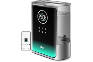 Dreo 8L Smart Humidifier Large Room 600ft², HM717S, 80H Runtime Supersized Warm and Cool Mist Humidifiers for Bedroom Baby, 28dB Quiet Air Humidifier for Plants Indoor, Home, Whole House, Silver