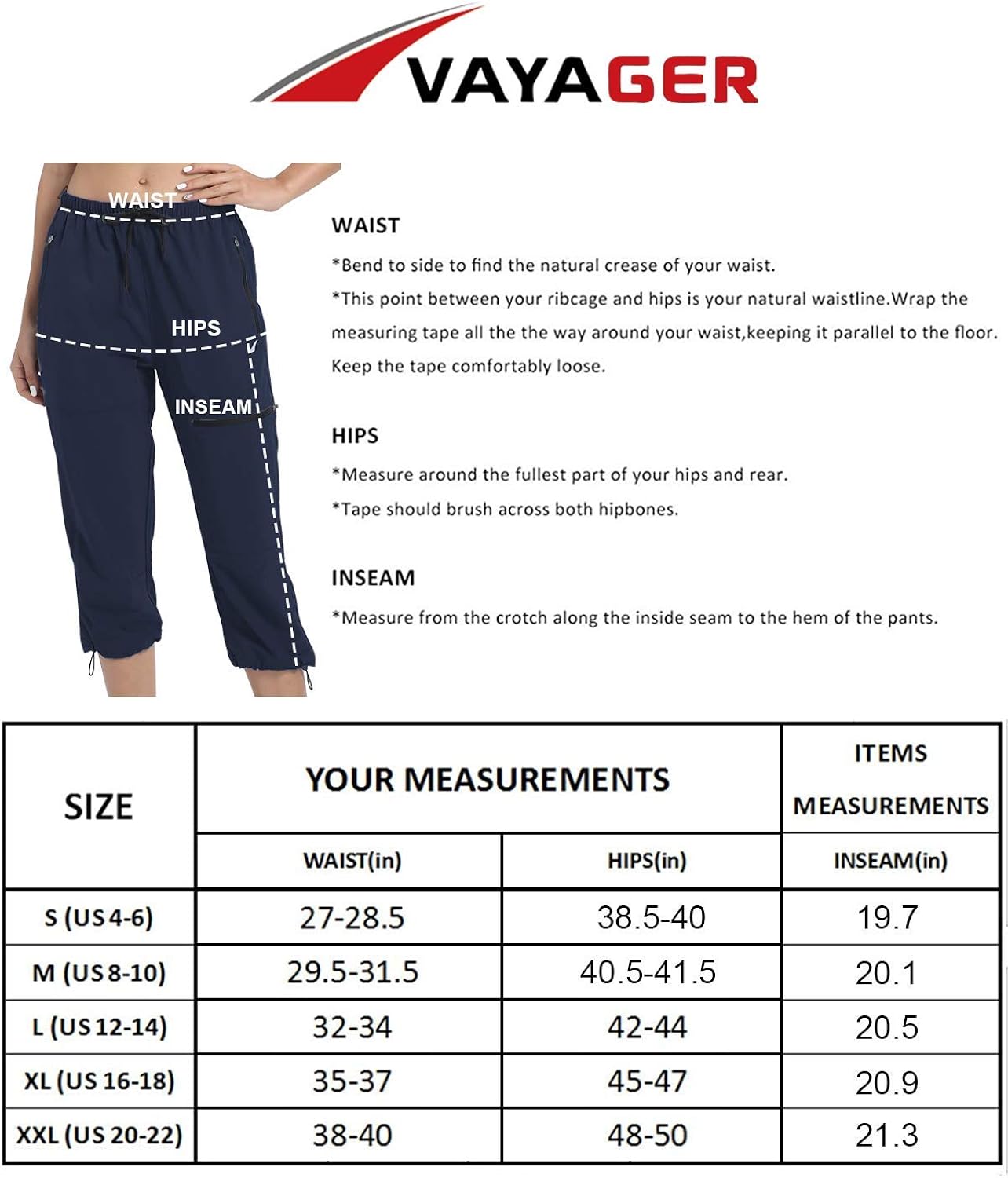 VAYAGER Women's Outdoor Hiking Capri Pants Loose-Fit Joggers Lightweight Cargo Pant with Zipper Pockets : Clothing