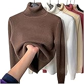 Winter Fleece Thick Knitted Bottoming Shirt 2025 New Soft Sweater Turtle Neck Sweaters for Women Trendy Cozy Warm Long Sleeve