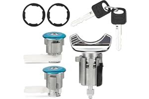 FIT4DRIVE C42150 Ignition Switch Lock Cylinder & Front Door Lock Cylinder w/Key for 90-96 Ford E150 E250 E350 F150 F250 F350 Mustang Bronco Taurus/Mercury Sable Replaces# C-42-150 DP-42-122 F3UZ1522050D