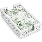 Guest Towel Holder Tray for Bathroom Napkin Holder Modern Disposable Hand Towel Holder Basket White Wooden Napkins Holder for Table Paper Rustic Bathroom Towel Tray Flat Wood Dinner Napkin Holder