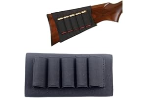 Kosibate Butt Stock Buttstock Rifle Shotgun Shell Cartridge Holder Carrier for 12G 12 Gauge/20G 20 Gauge Holder(Black)