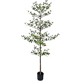 Artificial Black Olive Tree, 7FT Tall Faux Shady Lady Tree with Potted, Fake Olive Tree for Home Decor Indoor