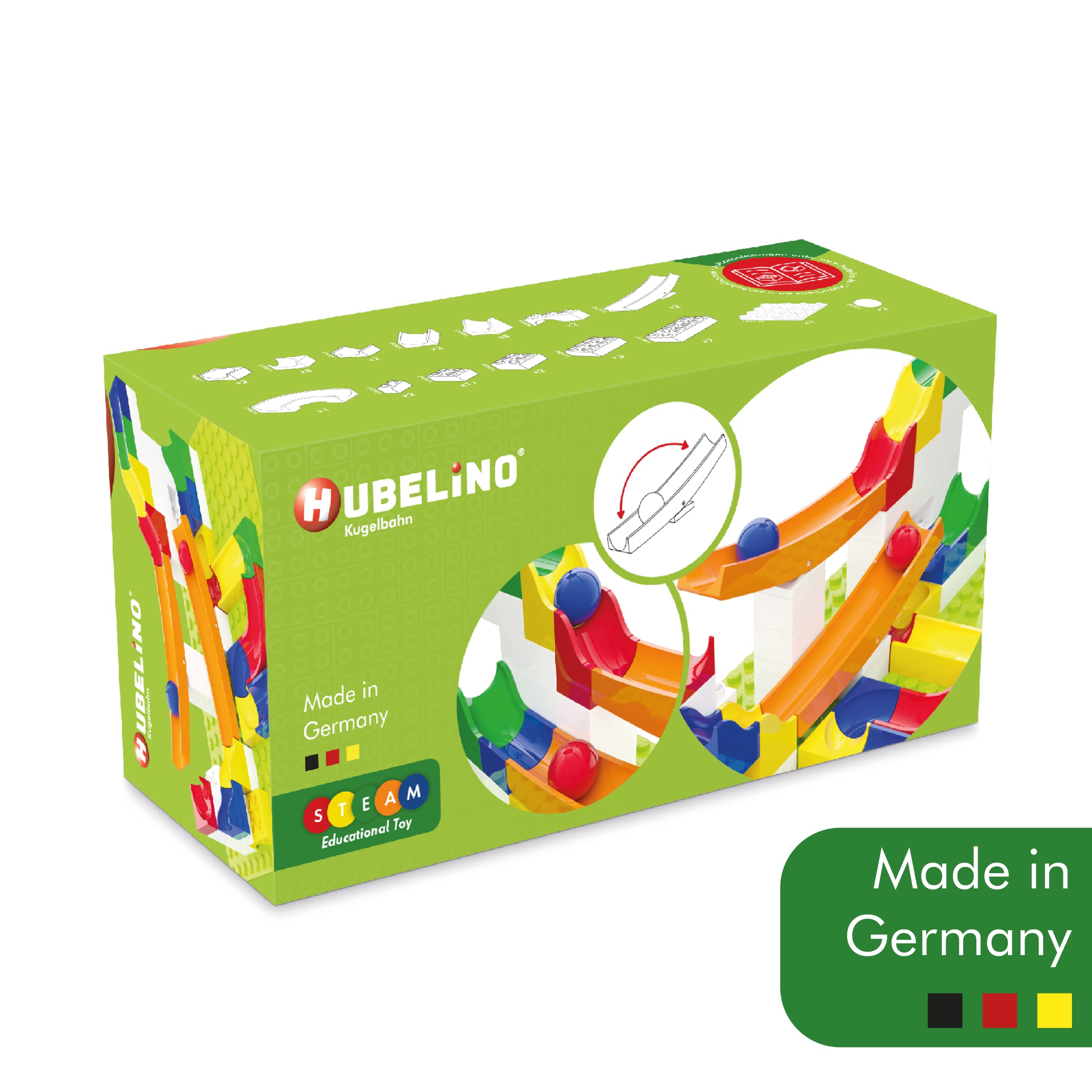 Hubelino 420503 Marble Run See-Saw Expansion Set, Compatible with Popular Building Block System, 45 Pieces, for Ages 4 and Up (Made in Germany)